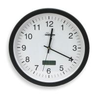 2CJA4 Clock w/Digital Date, Rnd, Anlg, 13in, Blk