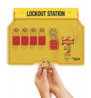 2CJN4 Lockout Station, Filled, 4 Padlocks