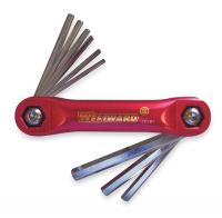 2CYB7 Hex Key Set, 5/64 - 1/4 In., Fold-Up
