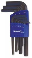 2CYB9 Hex Key Set, 1.5 - 10mm, L-Shaped, Short