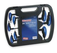 2CYD4 Ball End Hex Key Set, 2 - 10mm, T-Handle