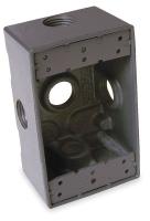 2DCV3 Weatherproof Box, 1/2 In Hub, 5 Inlets