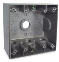 2DCV7 Weatherproof Box, 1/2 In Hub, 7 Inlets