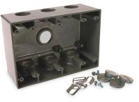 2DCW6 Weatherproof Box, 3/4 In Hub, 7 Inlets