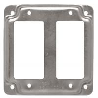 2DDC7 Square Box Cover, 4 In, Two GFCI