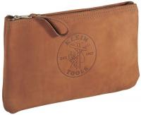 2DFT2 Zipper Bag, Leather, Brown, 12.5x7.5