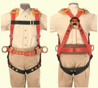 2DGP7 Full Body Harness, XL, Black/Red/Brown