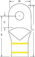 2DPV4 Ring Terminal, Yellow, Seamless, PK60