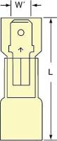 2DPV7 Male Disconnect, Yellow, 12 to 10AWG, PK250