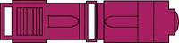 2DRJ7 Connector, Maroon, 1 Ports, 22-18AWG, PK1000