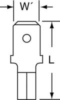 2DUC6 Male Disconnect, Bare, 16 to 14 AWG, PK1000