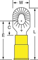 2JLW1 Ring Terminal, Yellow, Brazed, 12-10, PK500