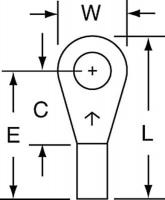 2DUU7 Ring Terminal, Bare, Brazed22-18, PK1000