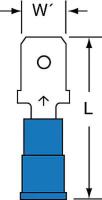 2JLK3 Male Disconnect, Blue, 16 to 14 AWG, PK1000