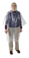 2ELD5 Disposable Poncho, Clear, Pk 24