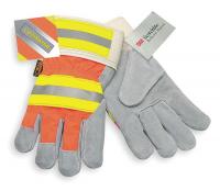 2ELF4 Leather Palm Gloves, L, Gray, PR