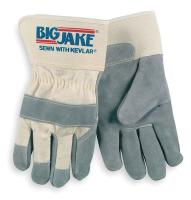 2ELG1 Leather Palm Gloves, M, Gray, PR