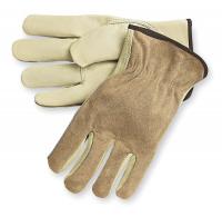 2ELH1 Leather Drivers Gloves, Cowhide, M, PR