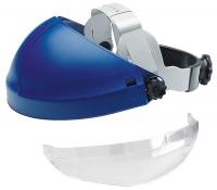 2ELW6 Headgear, Ratchet, Blue, w/Chin Protector
