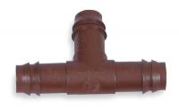 2EMC6 Tee, 1/2 In. Tubing, Brown, Plastic, PK4