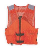 2FLH6 Flotation Vest, Orange, Nylon, Small
