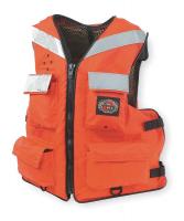2FLJ9 Floatation Vest, Orange, Nylon, 2XL