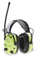 2FLK7 Ear Muff, AM/FM Radio, 25 dB, Bright Green