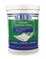 2FLN4 Green Cleaning Wipes, Canister, White