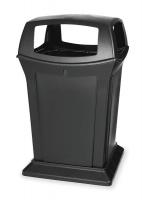 2FTF1 Waste Receptacle, 4 Opening, Black, 45G