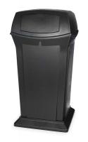 2FTF3 Waste Receptacle, Hinged Door, Black, 65G