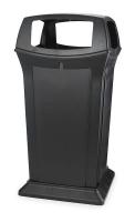 2FTF5 Waste Receptacle, 4 Opening, Black, 65G