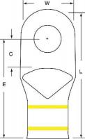 2FZZ1 Ring Terminal, Yellow, Brazed, PK60