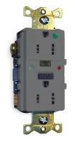 2GLZ2 GFCI Receptacle, 15A, Hospital, Gray