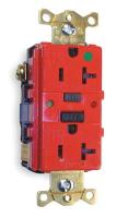 2GLZ9 GFCI Receptacle, 20A, Hospital, AutoGrd, Red