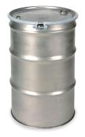 2GTY9 Stainless Steel Drum, Open Head, 55 Gal