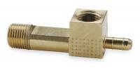 2GUH5 Gauge Tee, 1/4 In Tube Size, Brass