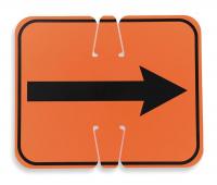 2GWJ8 Traffic Cone Sign, Orange/Black, Rev Arrow