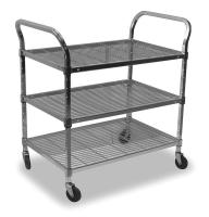 2HDE4 Wire Cart, 3 Shelf, 60x24x39, Chrome