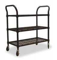 2HDJ7 Wire Cart, 3 Shelf, 48x24x39, Black