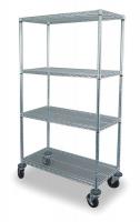 2HDK8 Wire Cart, 4 Shelf, 36x18x69, Zinc