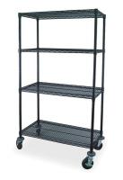 2HDN2 Wire Cart, 4 Shelf, 60x18x69, Black