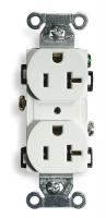 2HDX8 Receptacle, Duplex, White, 20A, 125V, 5-20R