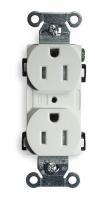 2HDY4 Receptacle, Duplex, White, 15A, 125V, 5-15R