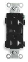 2HDY6 Receptacle, Duplex, Black, 20A, 125V, 5-20R