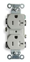 2HDZ8 Receptacle, Duplex, Gray, 20A, 125V, 5-20R