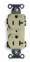 2HEC1 Receptacle, Duplex, Ivory, 20A, 125V, 5-20R