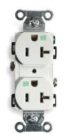 2HEC2 Receptacle, Duplex, White, 20A, 125V, 5-20R