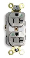 2HEE7 Receptacle, Duplex, Gray, 15A, 125V, 5-20R