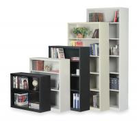 2HFG6 Bookcase, Steel, 4 Shelf, Gray
