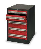 2HFP8 Drawer Pedestal, 23x27-3/4x33-1/2, Blk/Red